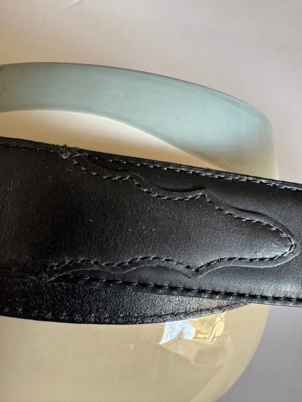 Tony Lama Black Top Grain Leather Belt with Silver Buckle SZ 36